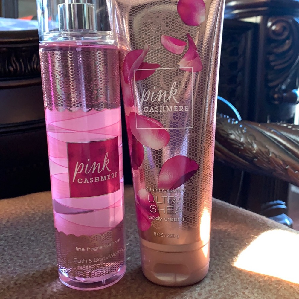 Pink cashmere Bath and body works set